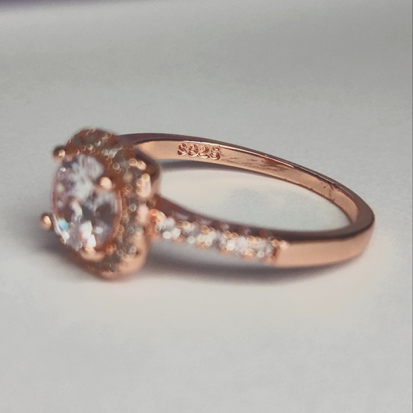 NEW Rose Gold Diamond Halo Engagement Ring - Picture 3 of 5
